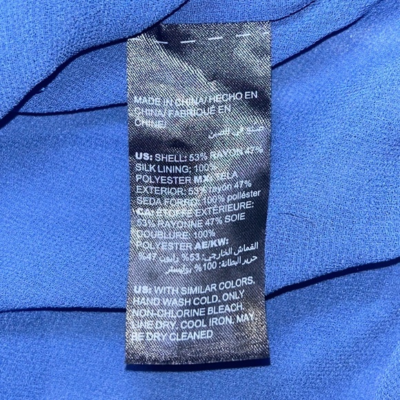 White House Black Market Floral Burnout Off-Shoulder Blouse Blue Women’s Medium - Picture 10 of 14